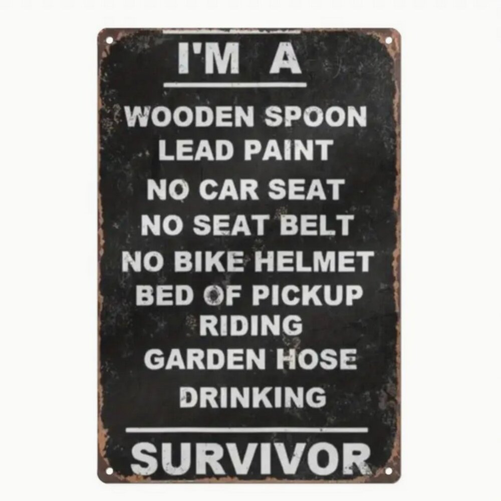 Wooden Spoon Survivor Metal Tin Sign
